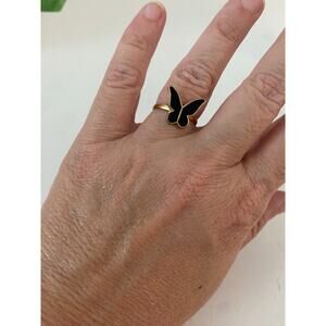 Black butterfly ring size 7.5